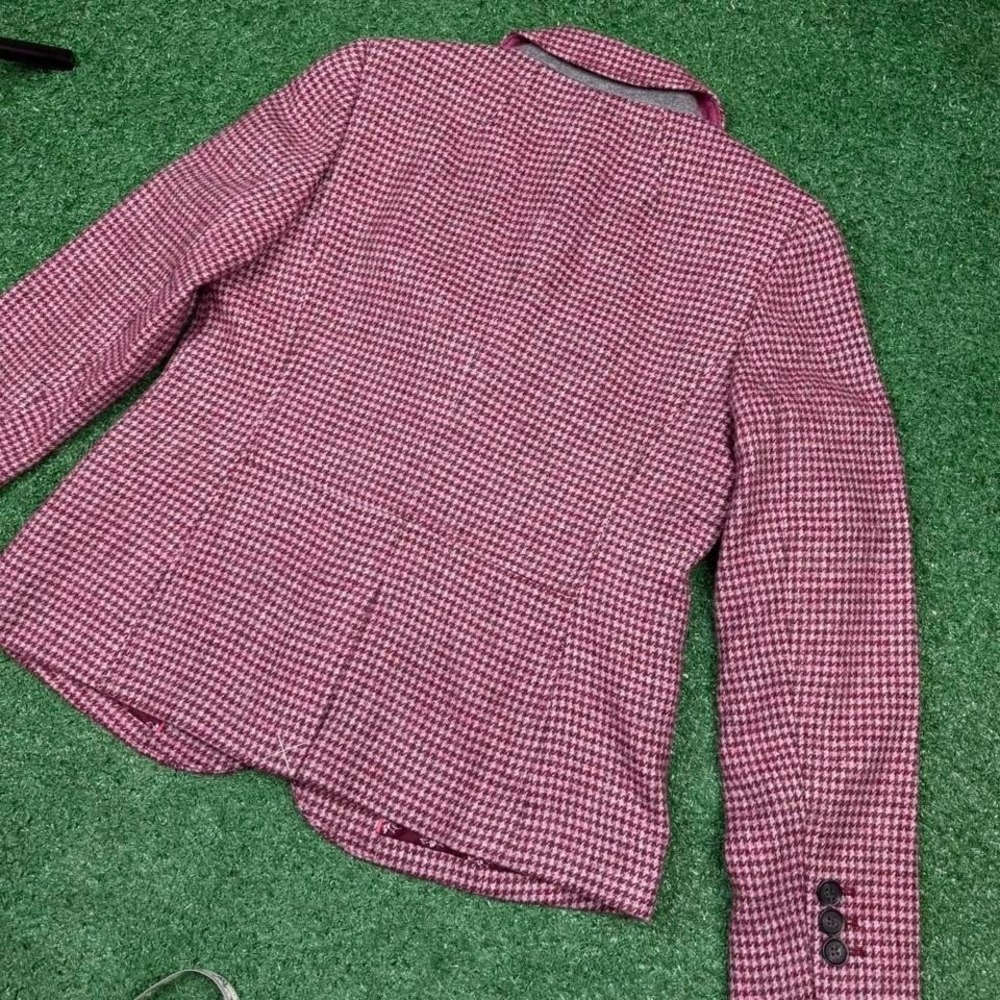 NWT Talbots Pink Houndstooth Blazer Jacket - Picture 4 of 5